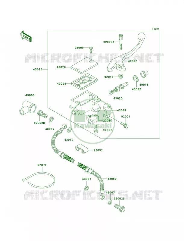 Front Master Cylinder Kawasaki MOTOS 650 2000 KLR650  KL650-A14
