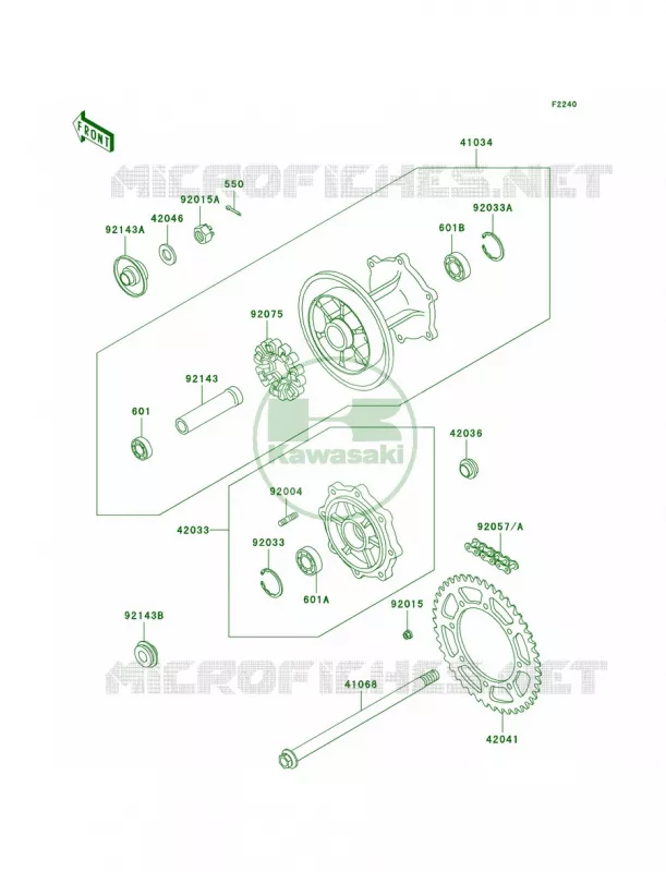 Rear Hub Kawasaki MOTOS 650 2000 KLR650  KL650-A14