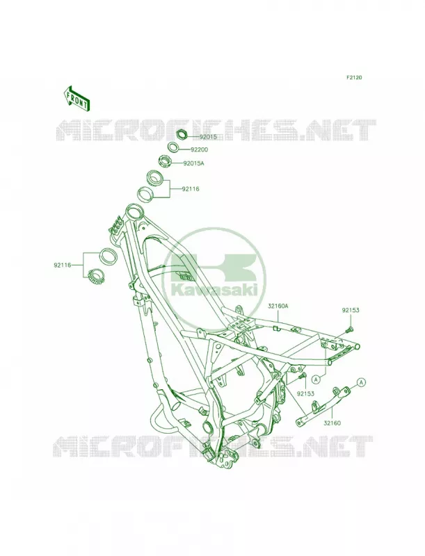 Frame Kawasaki MOTOS 140 2015 KLX140L  KLX140BFF