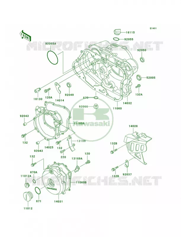 Engine Covers Kawasaki MOTOS 250 1999 KLR250  KL250-D16