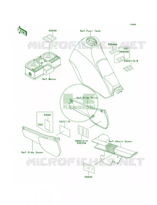 Labels Kawasaki MOTOS 250 1999 KLR250  KL250-D16