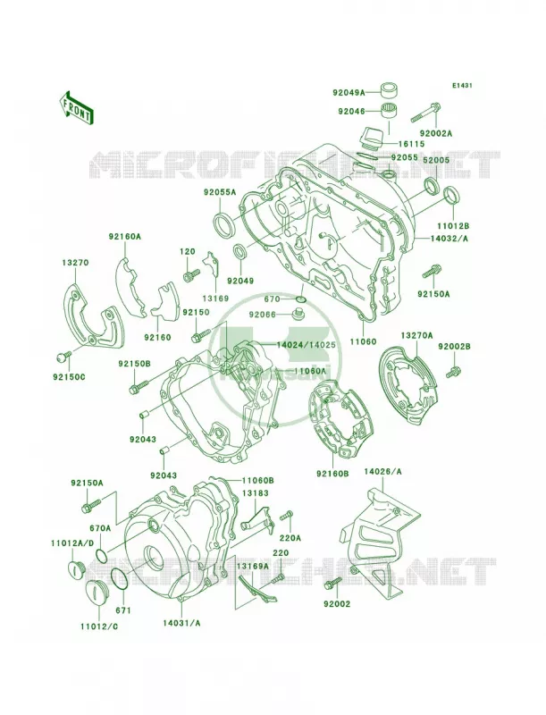 Engine Covers Kawasaki MOTOS 650 1999 KLR650  KL650-A13