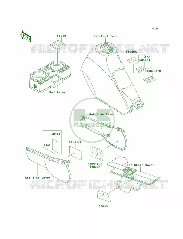 Labels Kawasaki MOTOS 250 1998 KLR250  KL250-D15