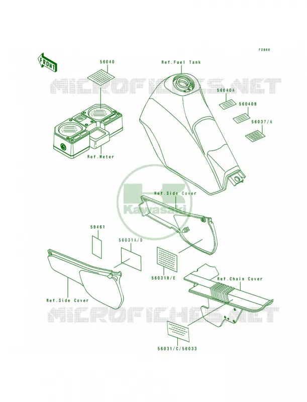 Labels Kawasaki MOTOS 250 1997 KLR250  KL250-D14