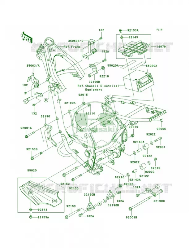 Frame Fittings Kawasaki MOTOS 140 2011 KLX140L  KLX140BBF