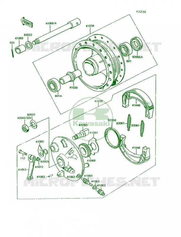 Front Hub Kawasaki MOTOS 100 1995 KE100  KE100-B14