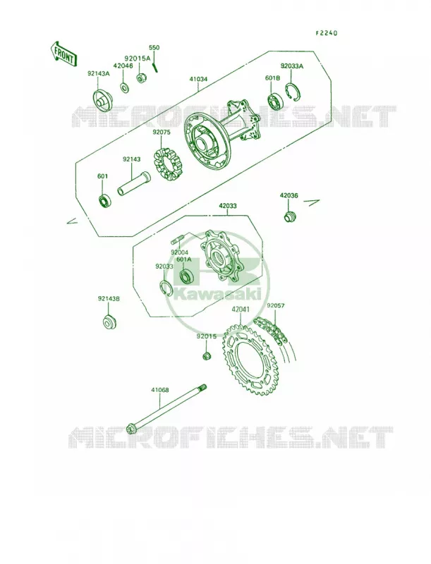 Rear Hub Kawasaki MOTOS 650 1995 KLR650  KL650-A9