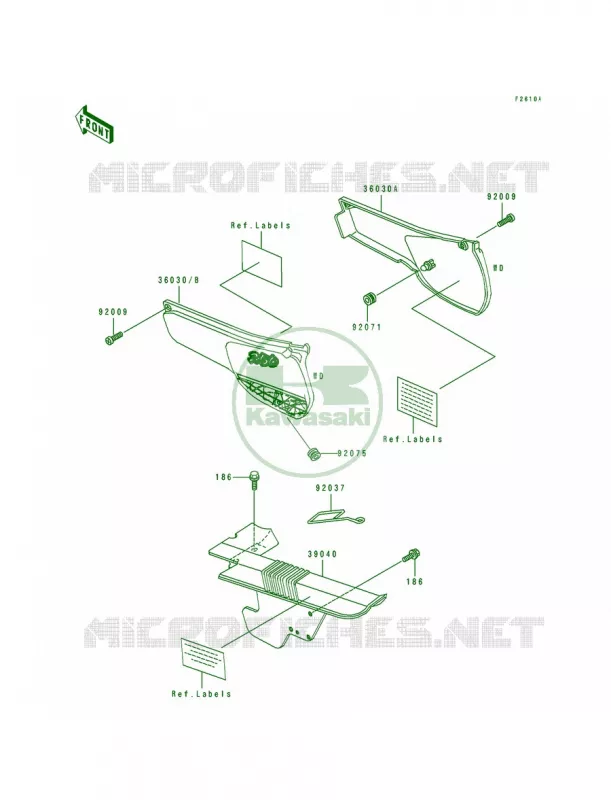 Side CoversChain Cover Kawasaki MOTOS 250 1994 KLR250  KL250-D11