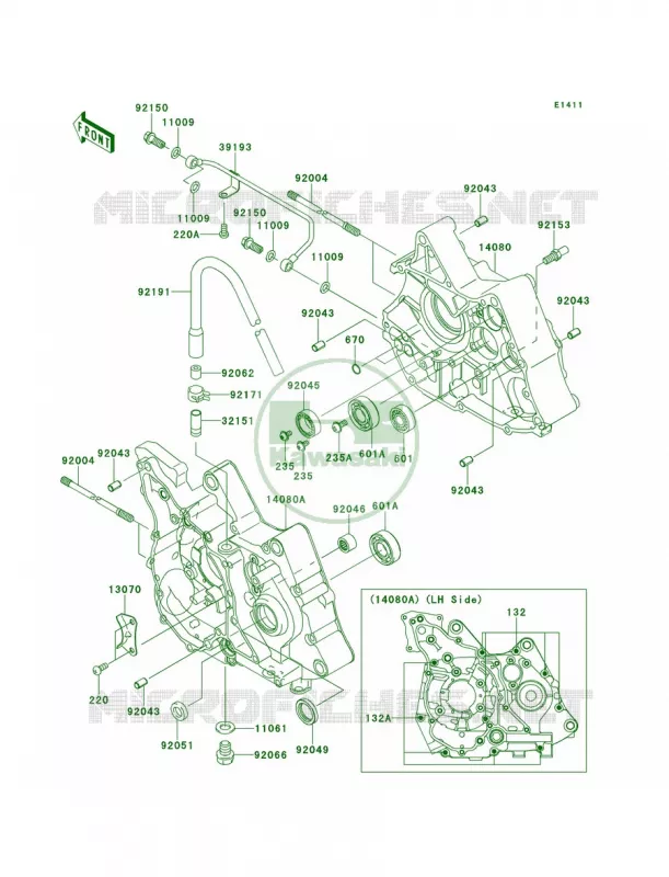 Crankcase Kawasaki MOTOS 110 2010 KLX110  KLX110CAF