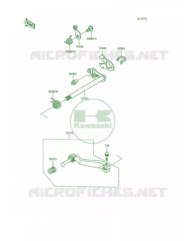 Gear Change Mechanism Kawasaki MOTOS 650 1994 KLR650  KL650-A8