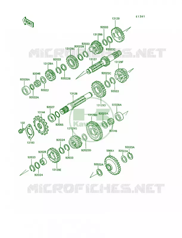 Transmission Kawasaki MOTOS 650 1994 KLR650  KL650-A8