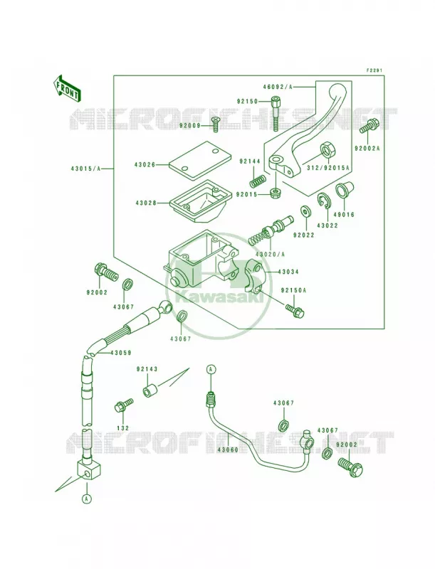 Front Master Cylinder Kawasaki MOTOS 650 1994 KLX650R  KLX650-A2