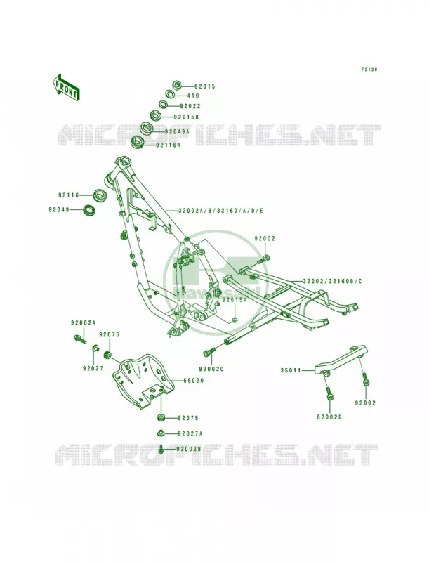 Frame Kawasaki MOTOS 250 1993 KLR250  KL250-D10