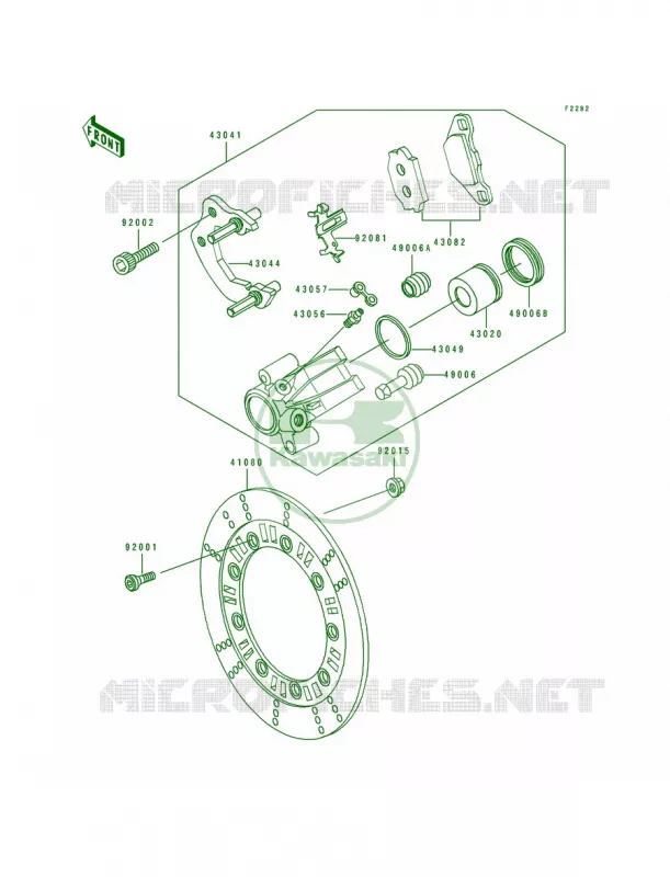 Front Brake Kawasaki MOTOS 250 1993 KLR250  KL250-D10