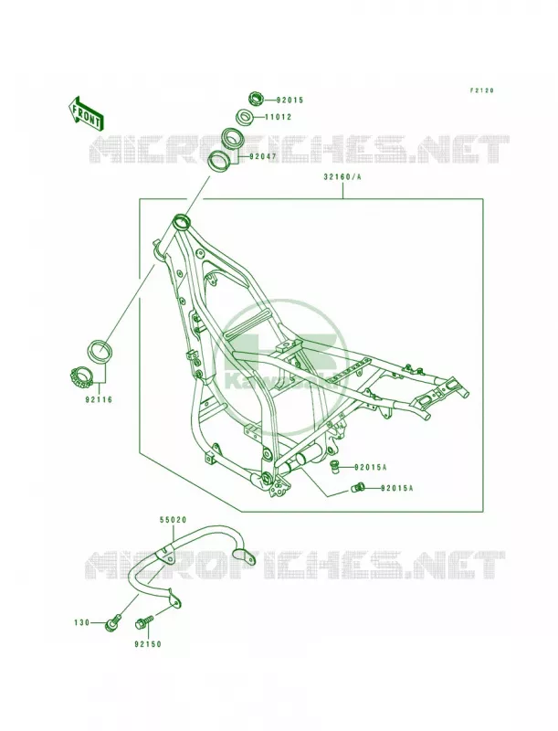 Frame Kawasaki MOTOS 650 1993 KLX650R  KLX650-A1