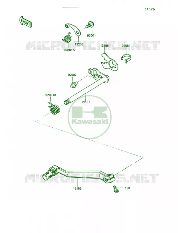 Gear Change Mechanism Kawasaki MOTOS 250 1992 KLR250  KL250-D9