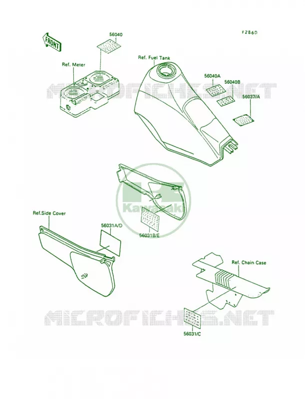 Label Kawasaki MOTOS 250 1992 KLR250  KL250-D9