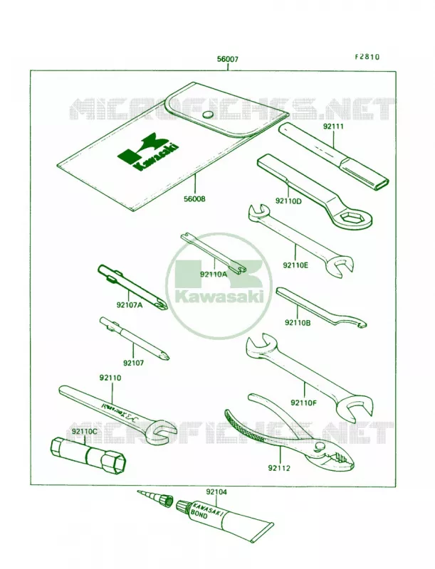 Tool Kawasaki MOTOS 250 1992 KLR250  KL250-D9