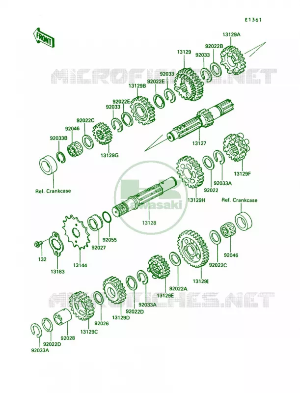 Transmission Kawasaki MOTOS 250 1992 KLR250  KL250-D9