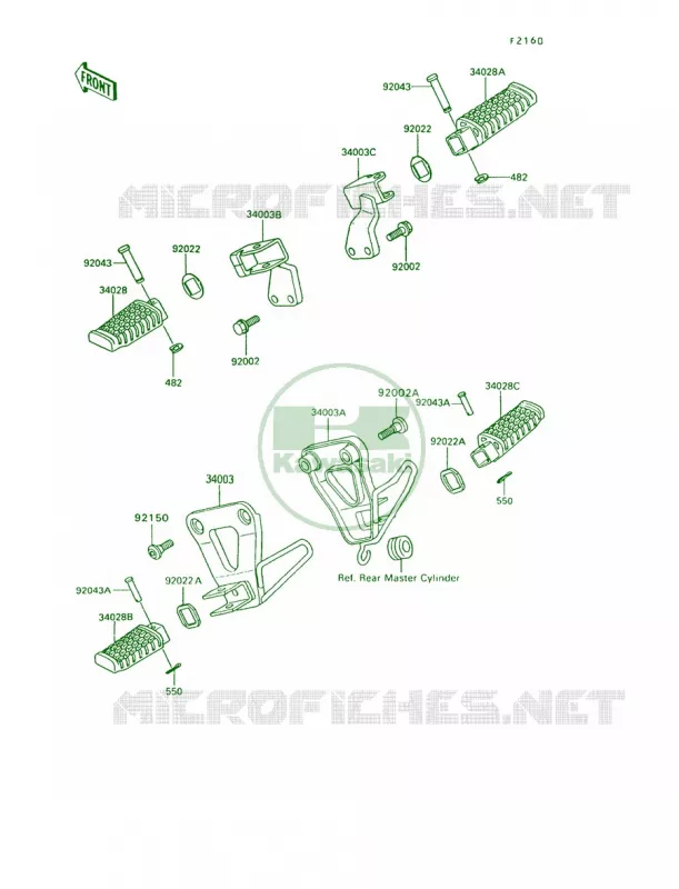 Footrests Kawasaki MOTOS 650 1992 KLR650  KL650-A6