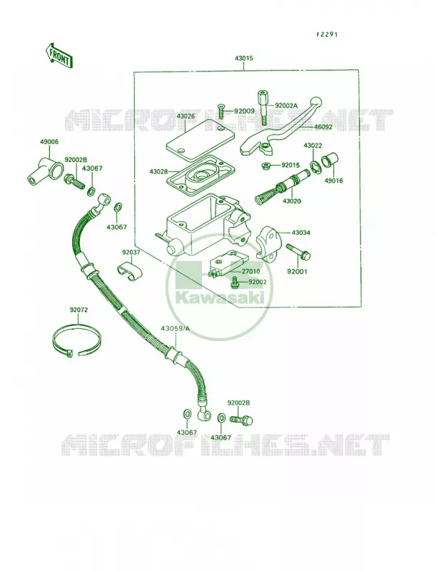 Front Master Cylinder Kawasaki MOTOS 650 1992 KLR650  KL650-A6