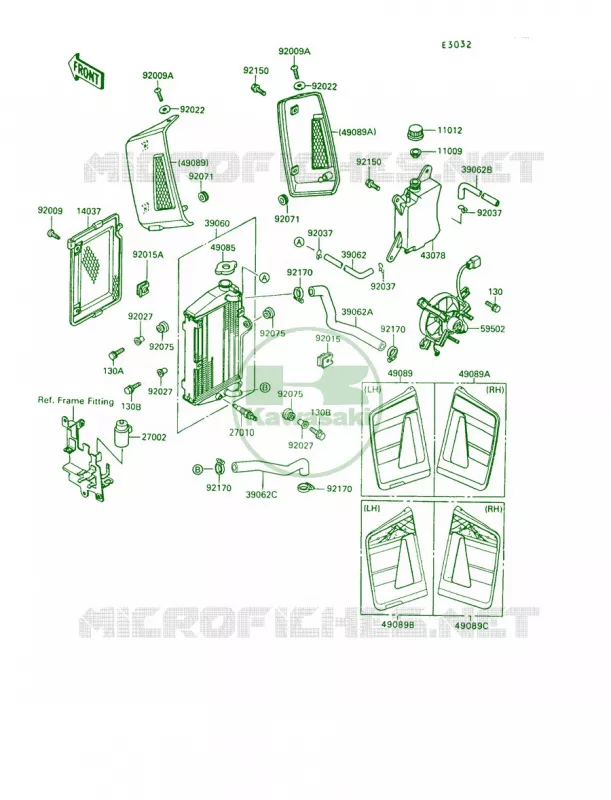 Radiator Kawasaki MOTOS 650 1992 KLR650  KL650-A6