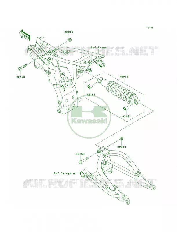 SuspensionShock Absorber Kawasaki MOTOS 110 2010 KLX110L  KLX110DAF