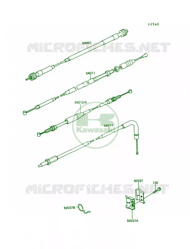 Cable Kawasaki MOTOS 250 1991 KLR250  KL250-D8