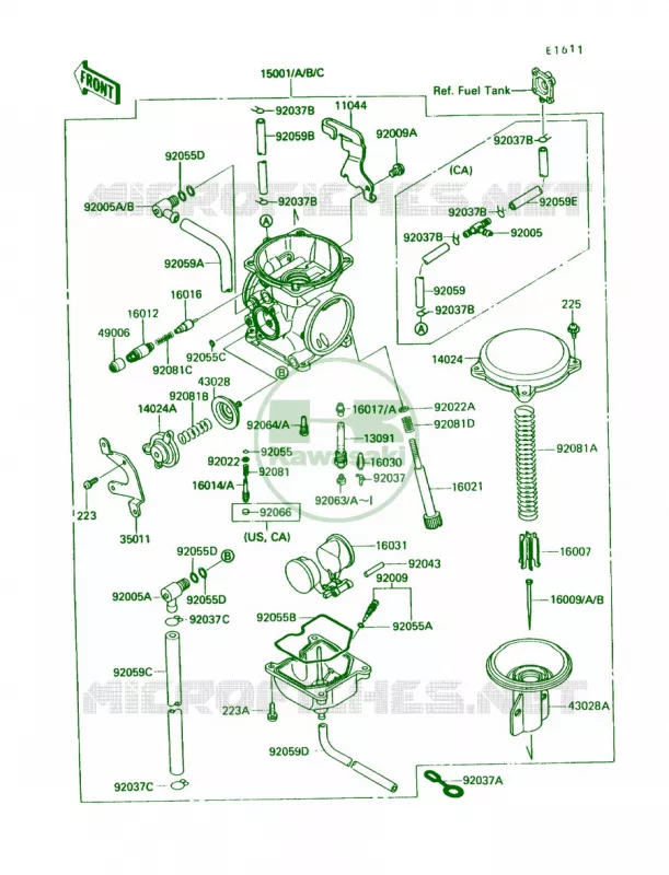 Carburetor Kawasaki MOTOS 650 1991 KLR650  KL650-A5