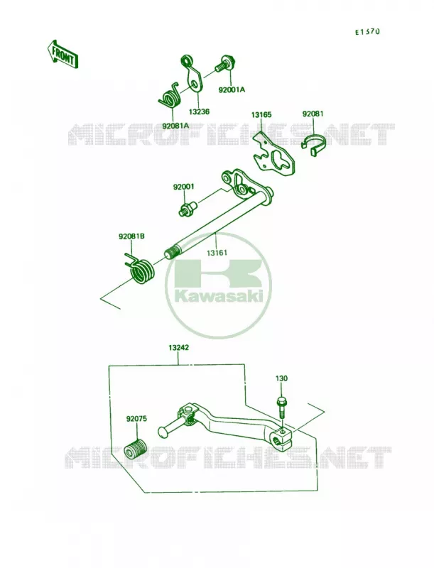 Gear Change Mechanism Kawasaki MOTOS 650 1991 KLR650  KL650-A5