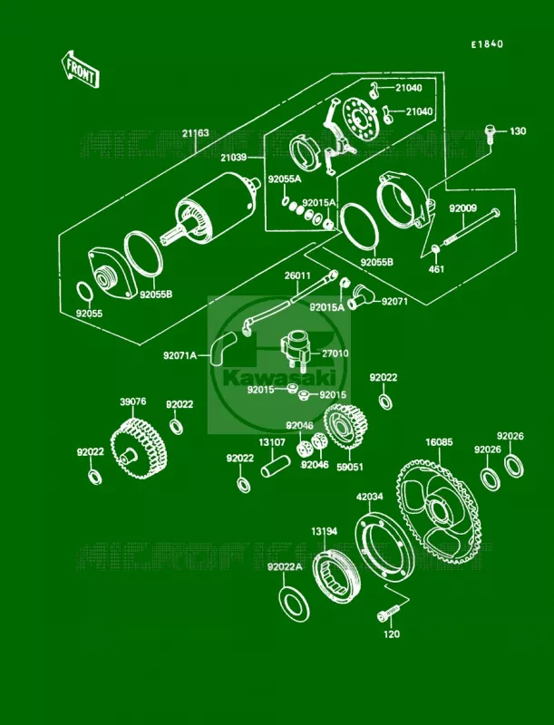 Starter Motor Kawasaki MOTOS 650 1991 KLR650  KL650-A5