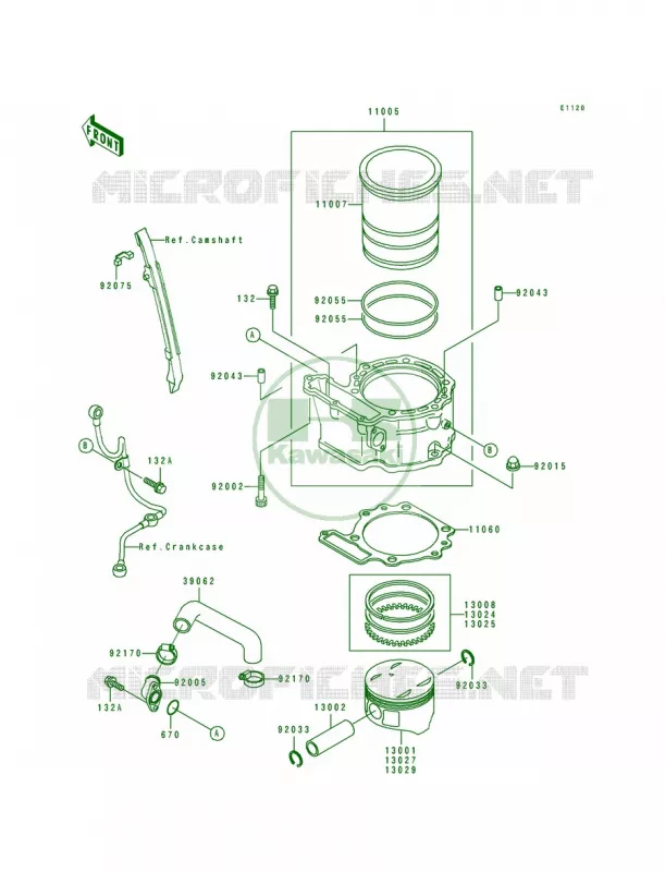 CylinderPiston Kawasaki MOTOS 650 1991 Tengai  KL650-B3