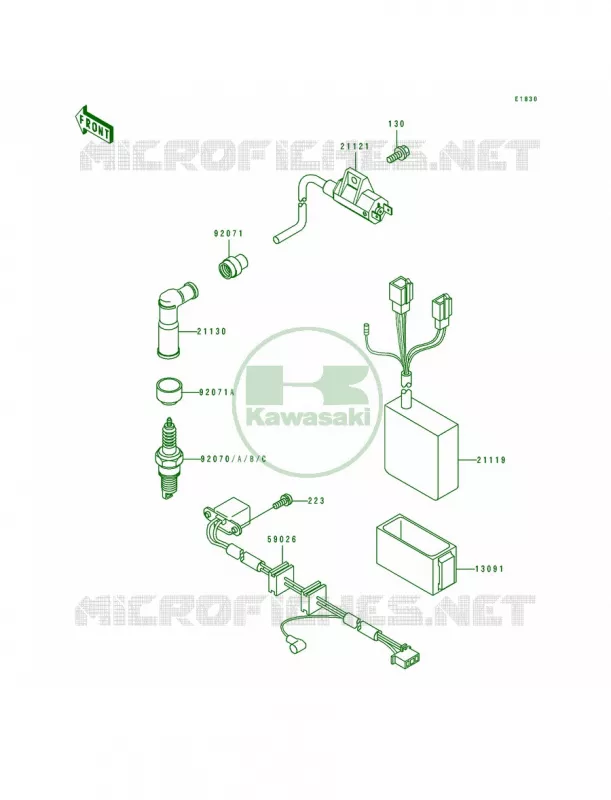 Ignition Coil Kawasaki MOTOS 650 1991 Tengai  KL650-B3