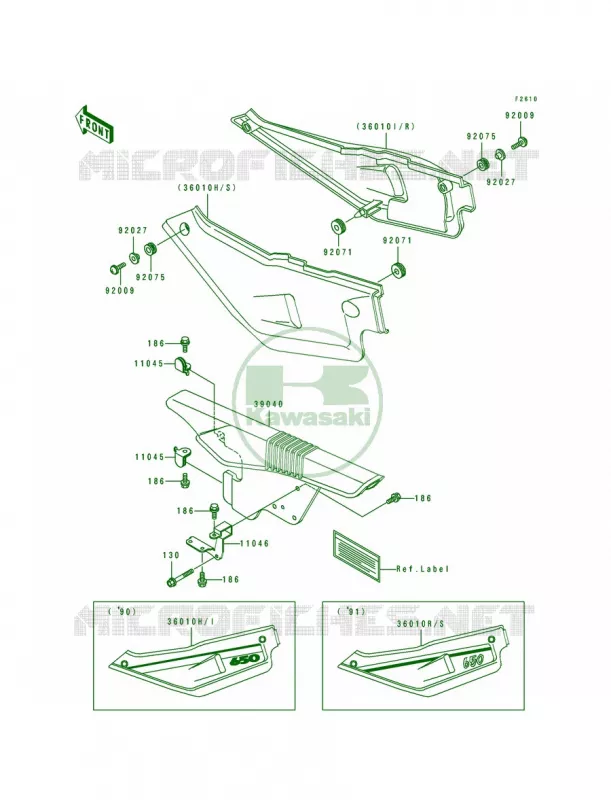 Side CoverChain Case Kawasaki MOTOS 650 1991 Tengai  KL650-B3