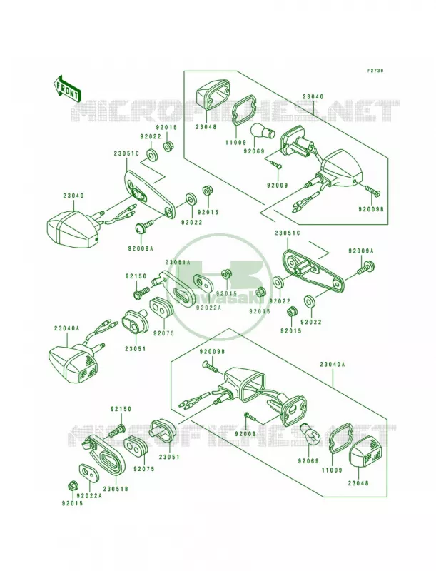 Turn Signal Kawasaki MOTOS 650 1991 Tengai  KL650-B3