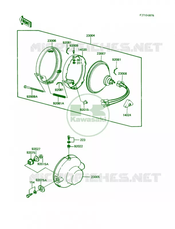 Head Lamp Kawasaki MOTOS 100 1990 KE100  KE100-B9