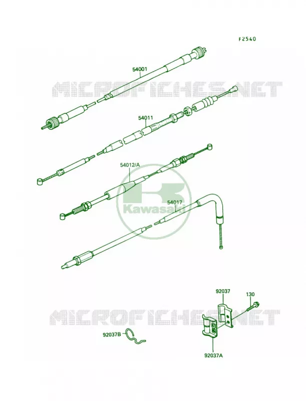 Cable Kawasaki MOTOS 250 1990 KLR250  KL250-D7