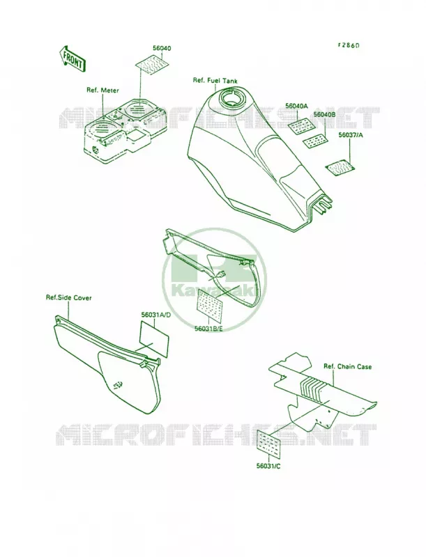 Label Kawasaki MOTOS 250 1990 KLR250  KL250-D7