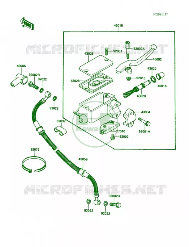 Front Master Cylinder Kawasaki MOTOS 650 1990 KLR650  KL650-A4