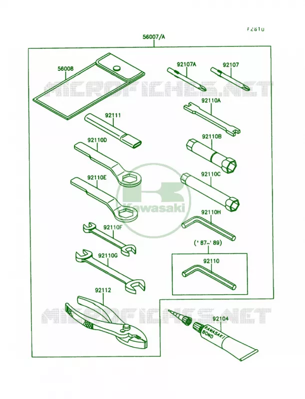 Tool Kawasaki MOTOS 650 1990 KLR650  KL650-A4