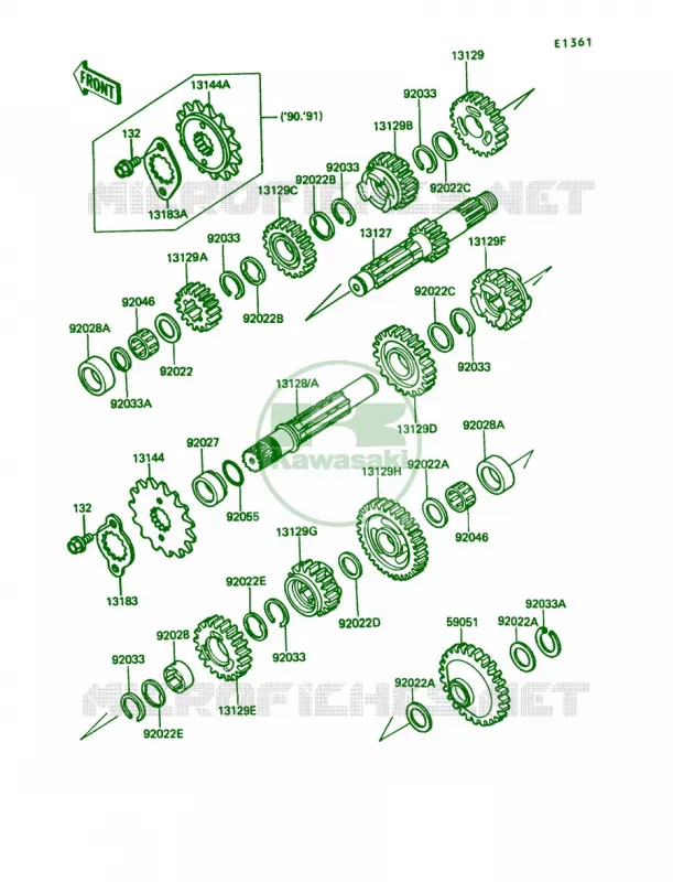 Transmission Kawasaki MOTOS 650 1990 KLR650  KL650-A4