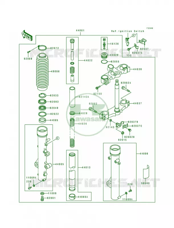 Front Fork Kawasaki MOTOS 650 1990 Tengai  KL650-B2