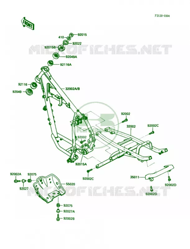 Frame Kawasaki MOTOS 250 1989 KLR250  KL250-D6