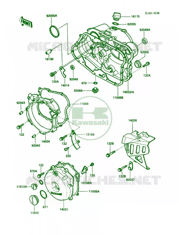 Engine Covers Kawasaki MOTOS 250 1988 KLR250  KL250-D5