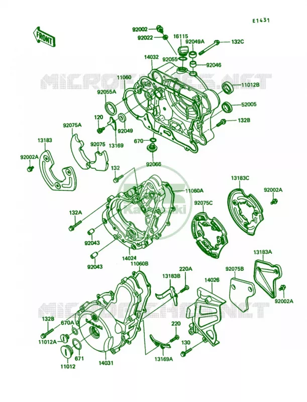 Engine Cover Kawasaki MOTOS 650 1988 KLR650  KL650-A2