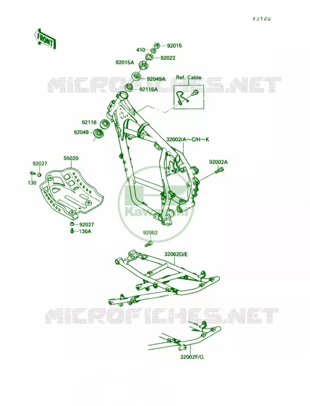 Frame Kawasaki MOTOS 650 1988 KLR650  KL650-A2