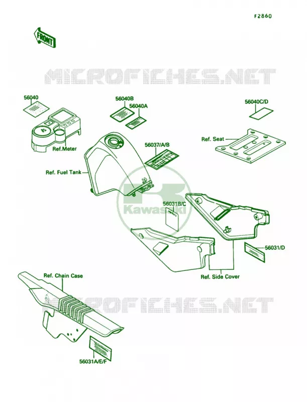 Label Kawasaki MOTOS 650 1988 KLR650  KL650-A2