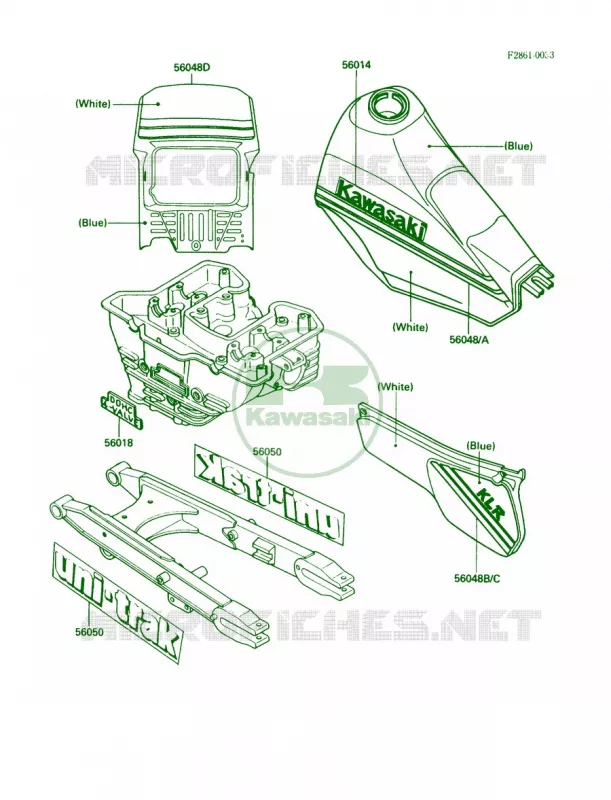 Decals Kawasaki MOTOS 250 1987 KLR250  KL250-D4
