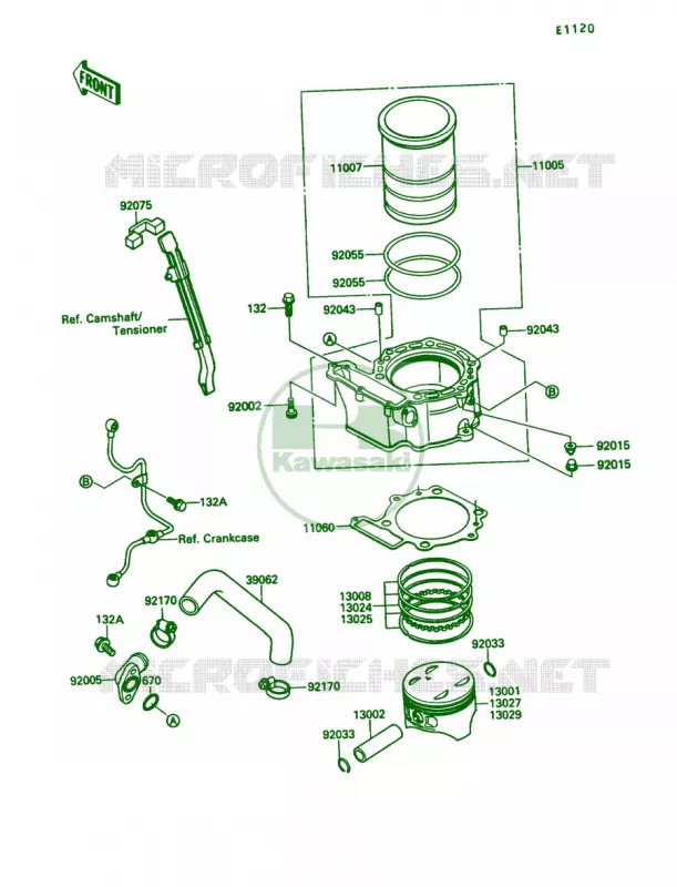 CylinderPiston Kawasaki MOTOS 650 1987 KLR650  KL650-A1