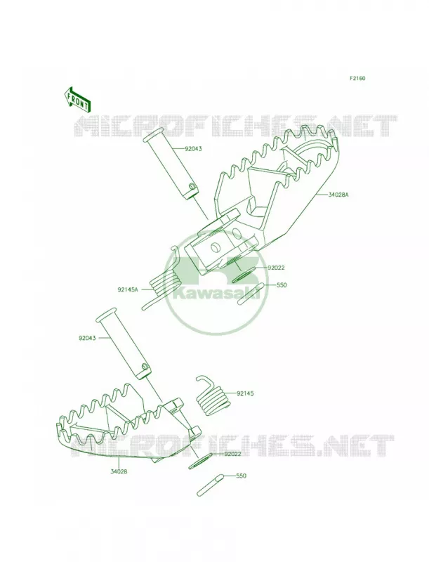 Footrests Kawasaki MOTOS 100 2015 KX100  KX100FFF